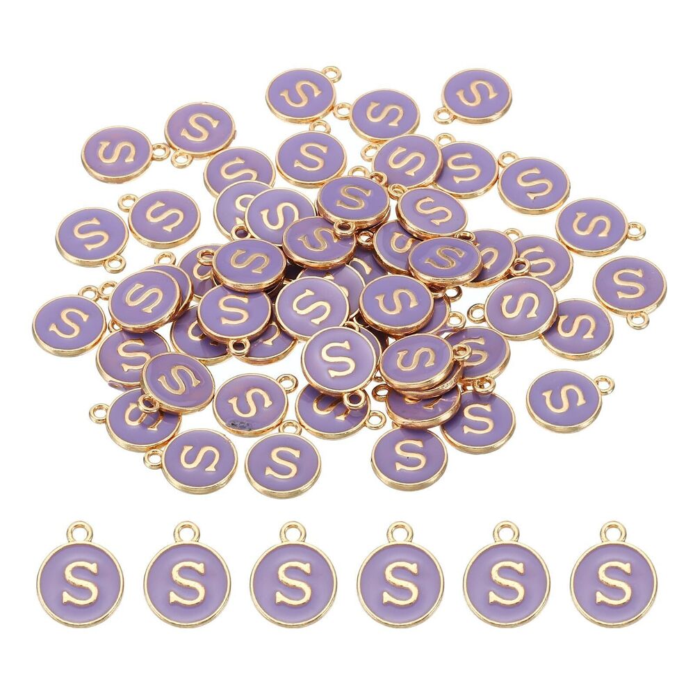 2133 Letter Charm S, 60Pcs Double Sided Alphabet Initial Charm Pendants
